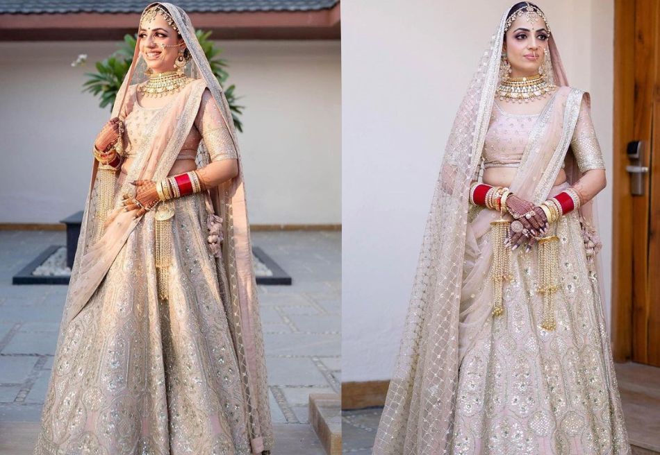 Classy Powder Pink Colored Designer Lehenga Choli, Shop wedding lehenga  choli online