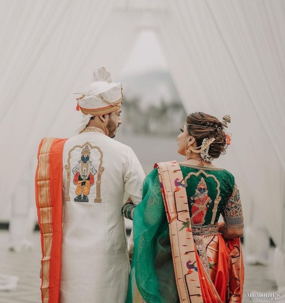 Indian bride Maharashtrian in wedding dress India MR#145 Stock Photo - Alamy