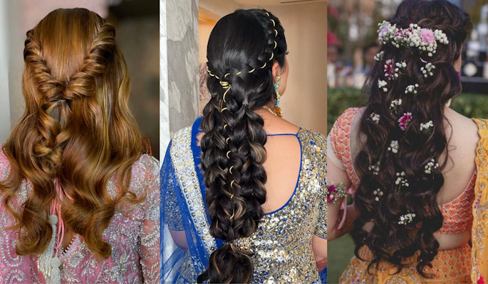 51 Stunning Wedding Hairstyles For A Round Face | Hair style on saree, Long  hair wedding styles, Engagement hairstyles