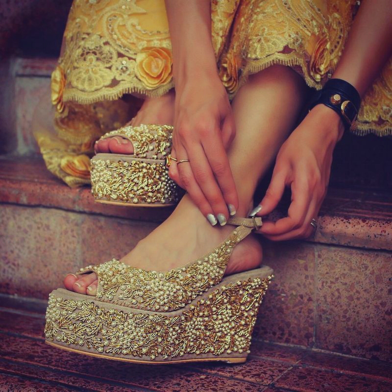 Bridal footwear online wedges