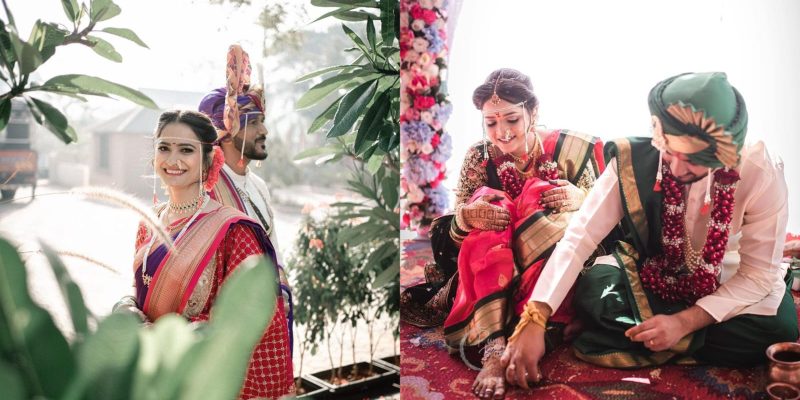 Quintessential Nauvari Marathi Wedding Dress for Couple: - Hangout Hub -  Medium