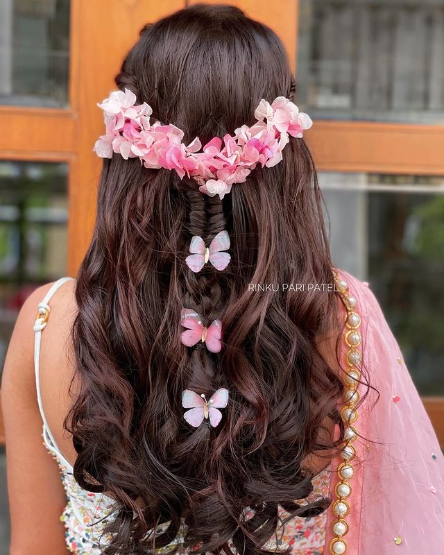 Elegant Bridal Hairstyles With Butterfly Accessories. | Weddingplz