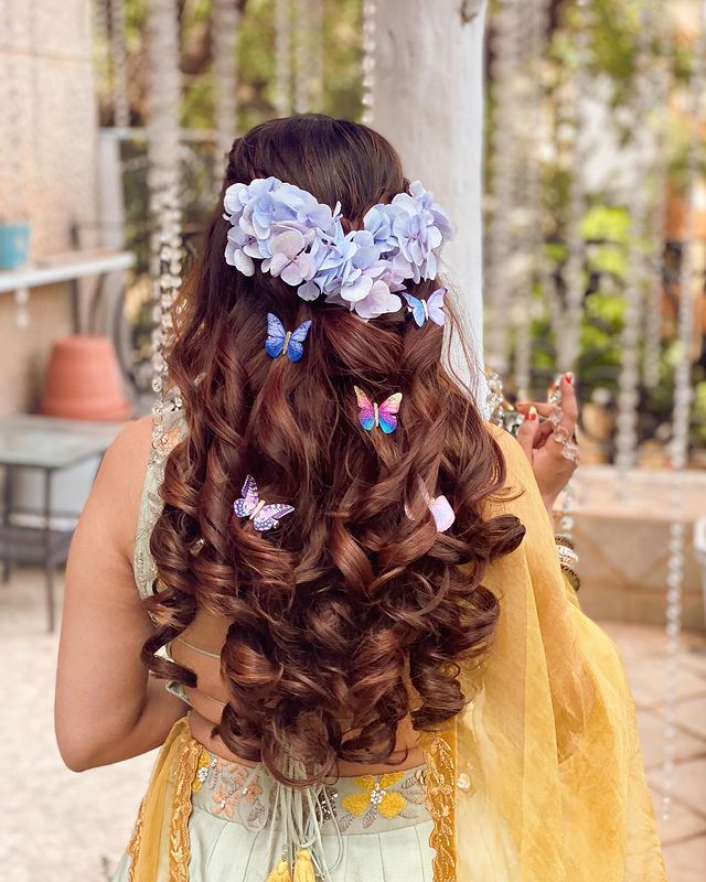 Elegant Bridal Hairstyles With Butterfly Accessories. | Weddingplz