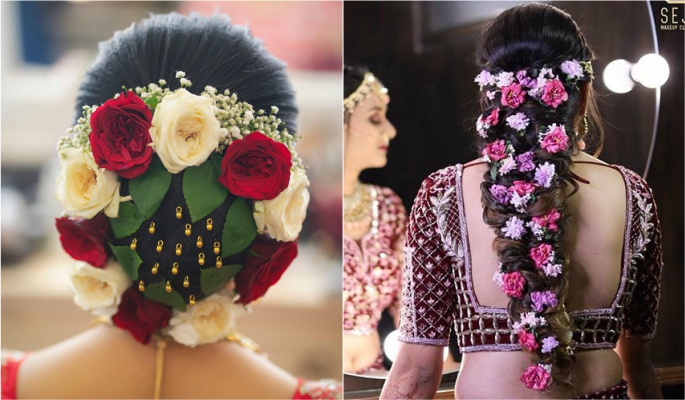 Bridal Flower Bun||Roses And Jasmine Flower Bridal Bun||Traditional Flower  Bun||ksp power - YouTube
