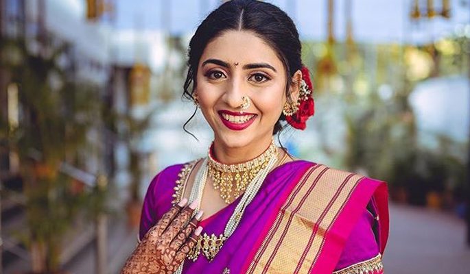 Creative look''Marathi wedding style. “Vidhi “ Makeup/hairstyle/draping  @ujsmakeover Prettiest bride @vaibhavibhoir Out... | Instagram