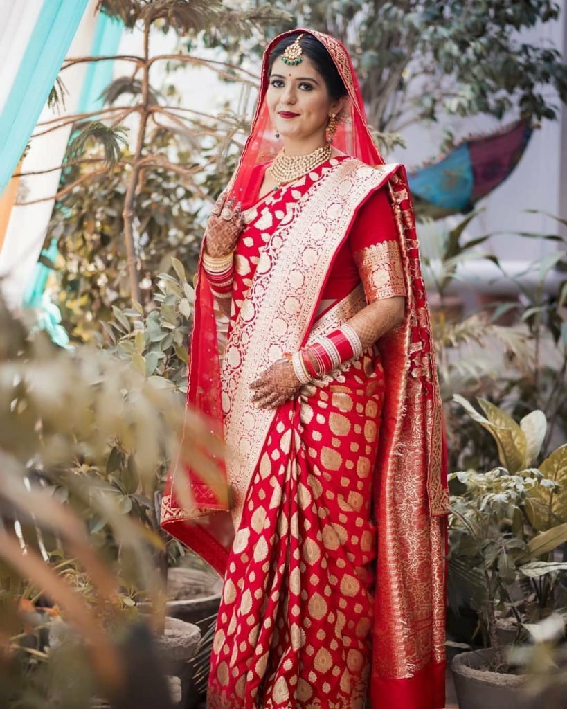 Red Banarasi sarees: Epitome Of Grace And Beauty - Weddingplz Blog